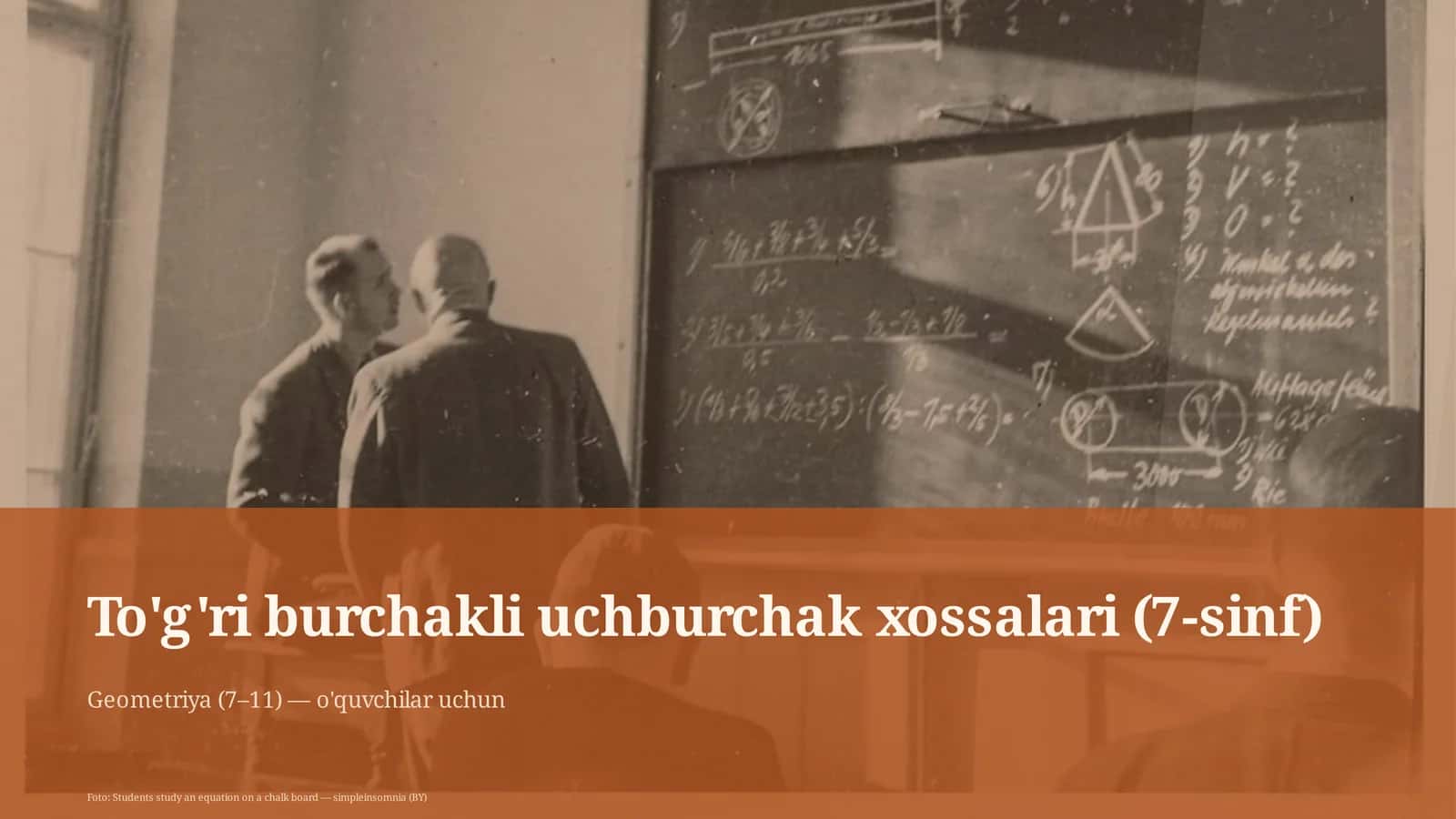To'g'ri burchakli uchburchak xossalari (7-sinf) 1