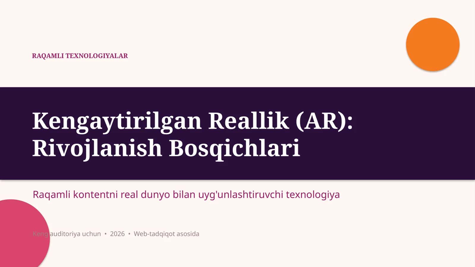 Raqamli TEXNOLOGIYALAR 1