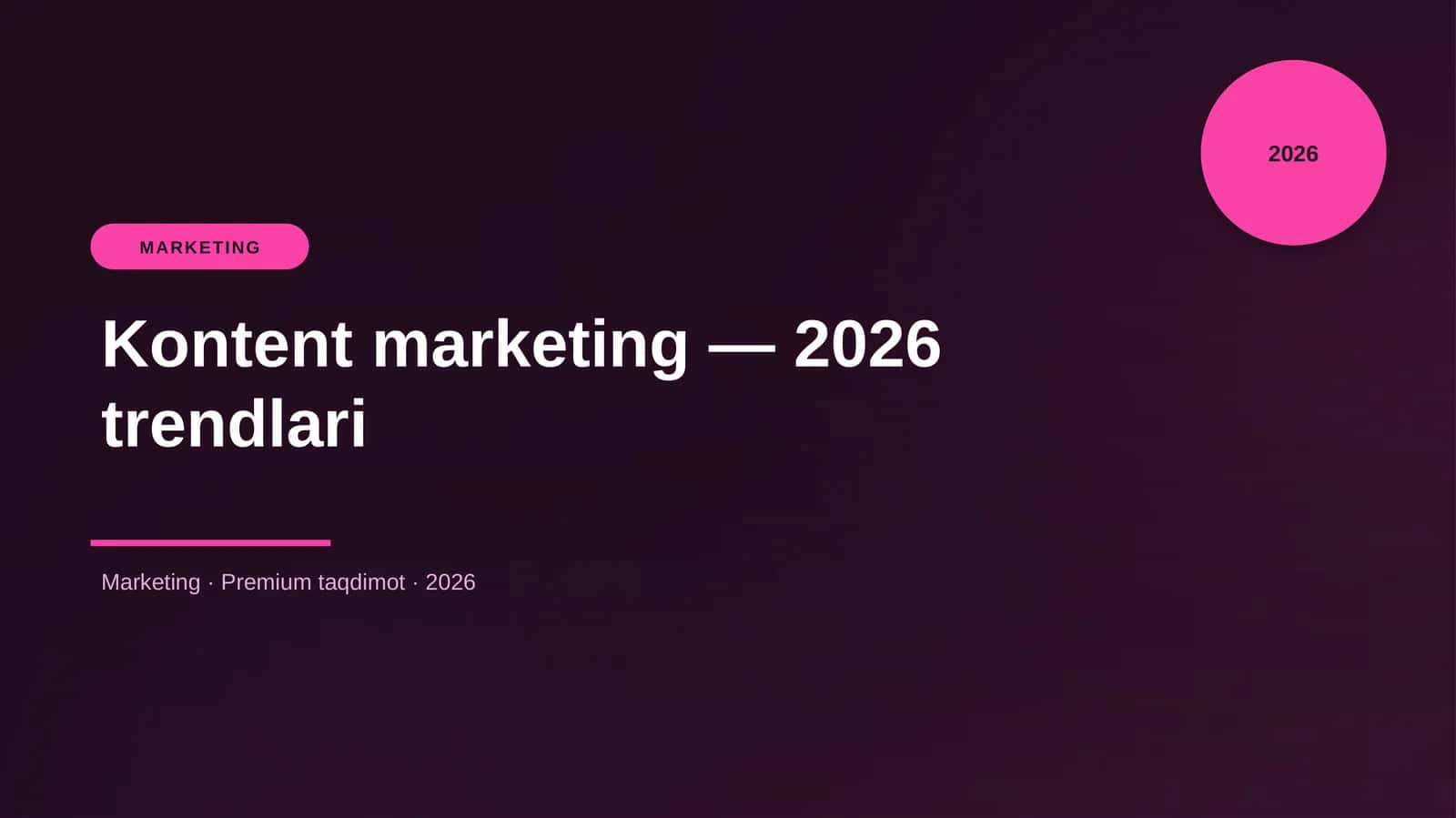Kontent marketing — 2026 trendlari 1