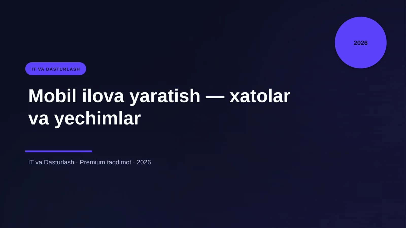Mobil ilova yaratish — xatolar va yechimlar 1