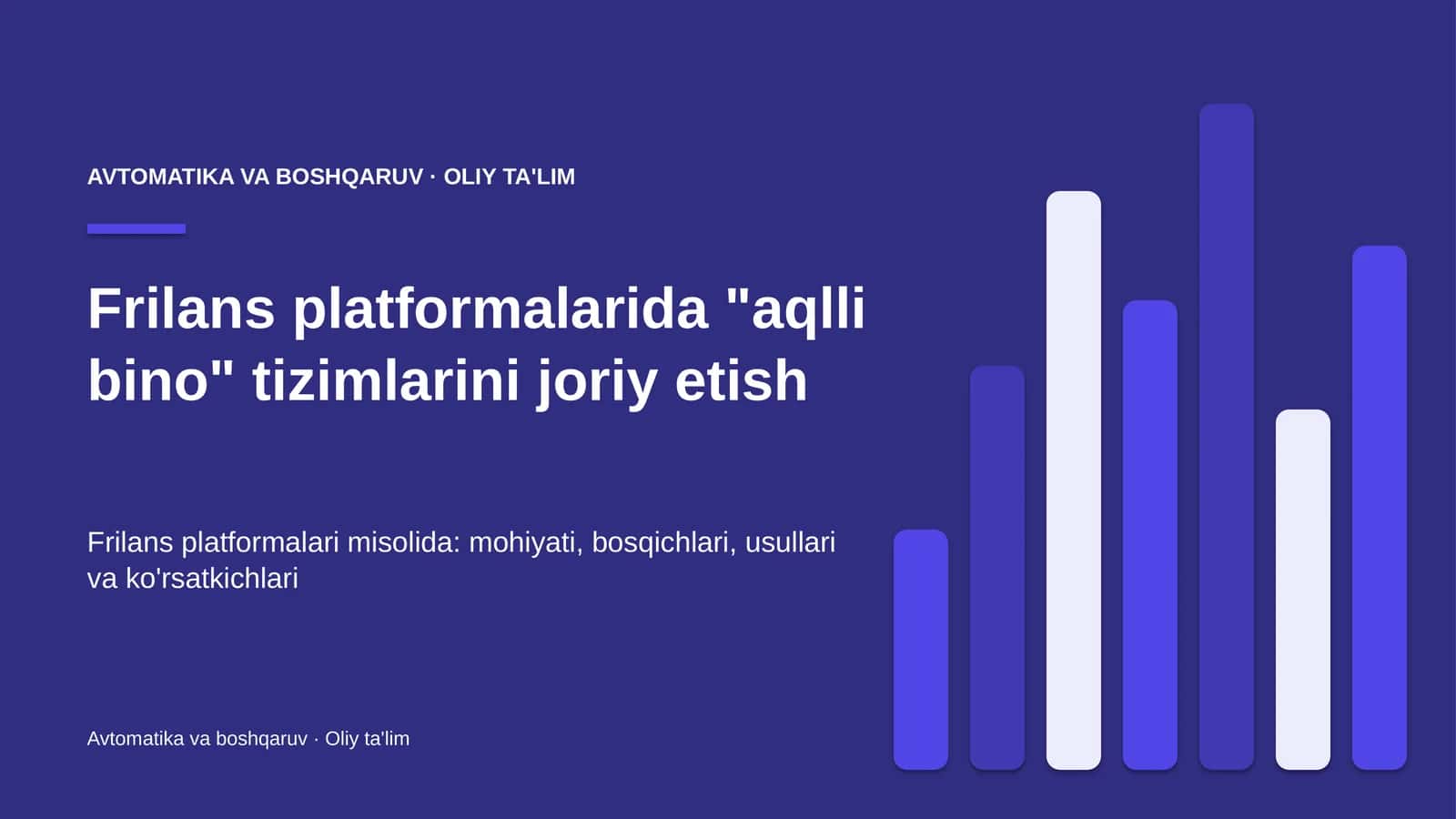 Frilans platformalarida "aqlli bino" tizimlarini joriy etish 1