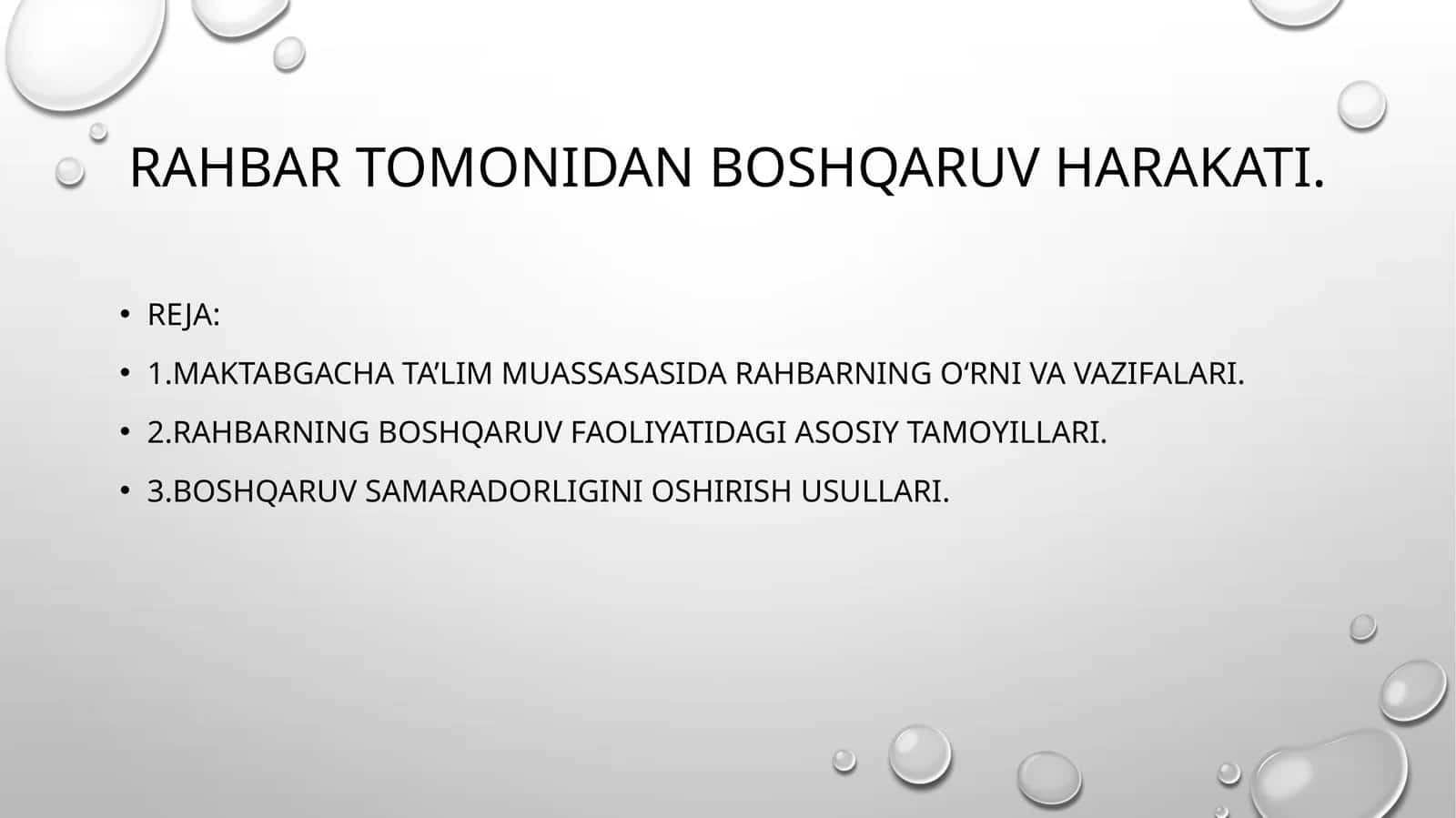 Rahbar tomonidan boshqaruv harakati 1
