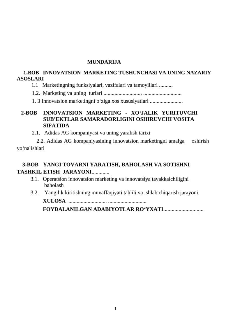 INNOVATSION MARKETING TUSHUNCHASI VA UNING NAZARIY ASOSLARI 1