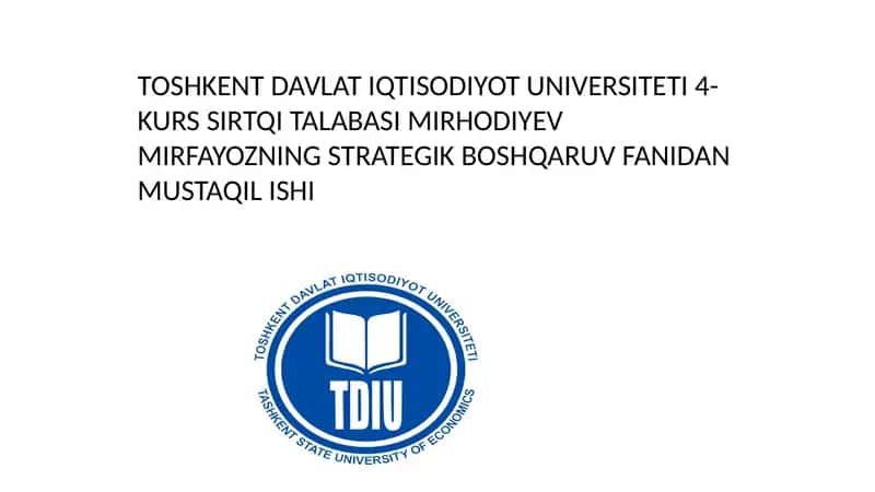 Kompaniyaning kuchli va zaif tomonlari va muvaffaqiyatning asosiy omillari 1