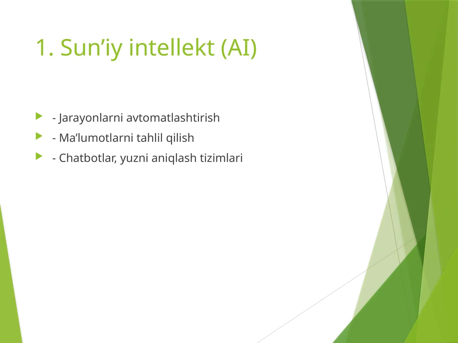 Sun’iy intellekt (AI) 1