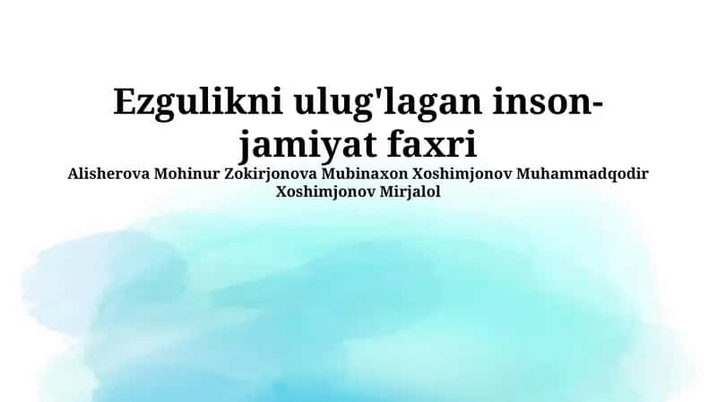 Mehribonlikni rivojlantirish yo'llari