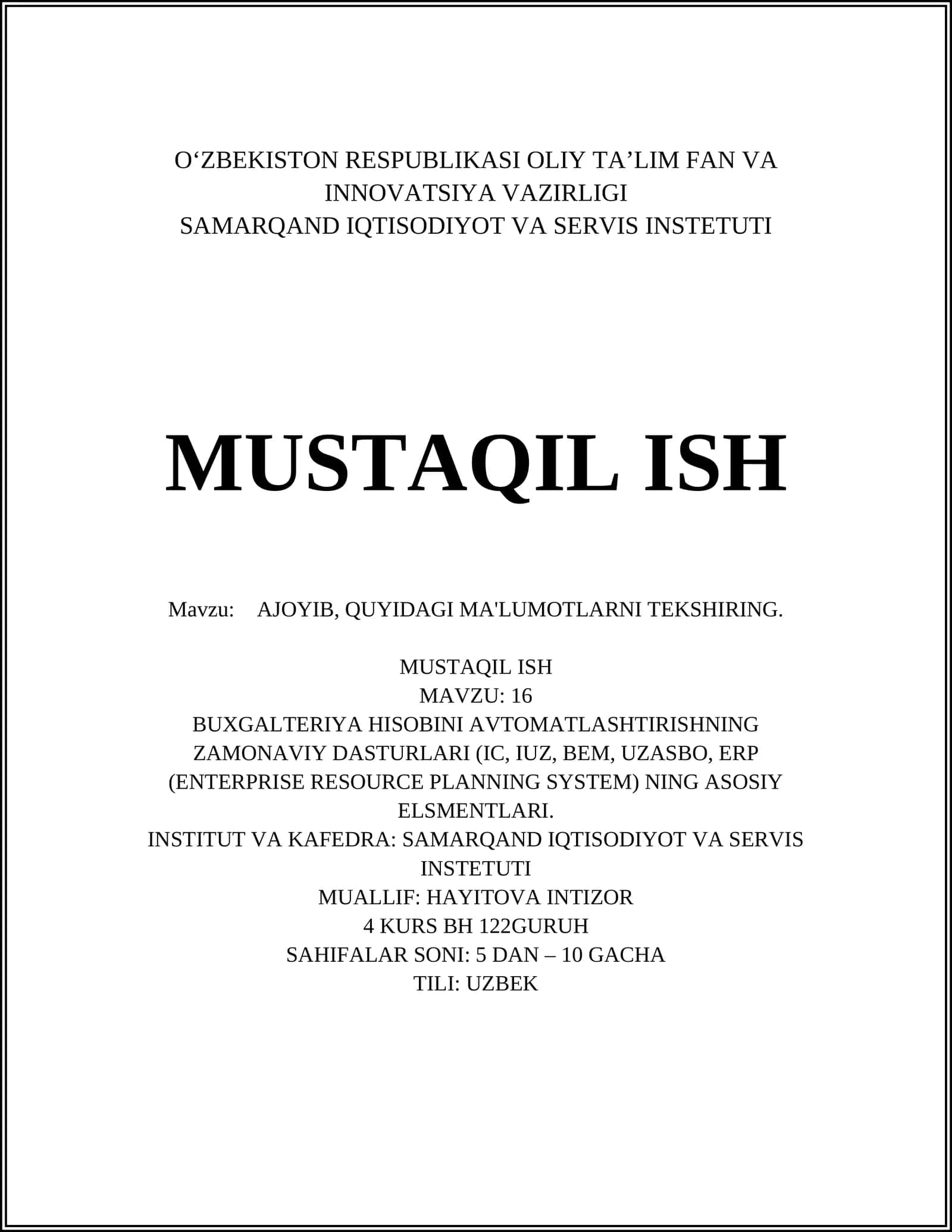 Buxgalteriya hisobini avtomatlashtirishning zamonaviy dasturlari 1