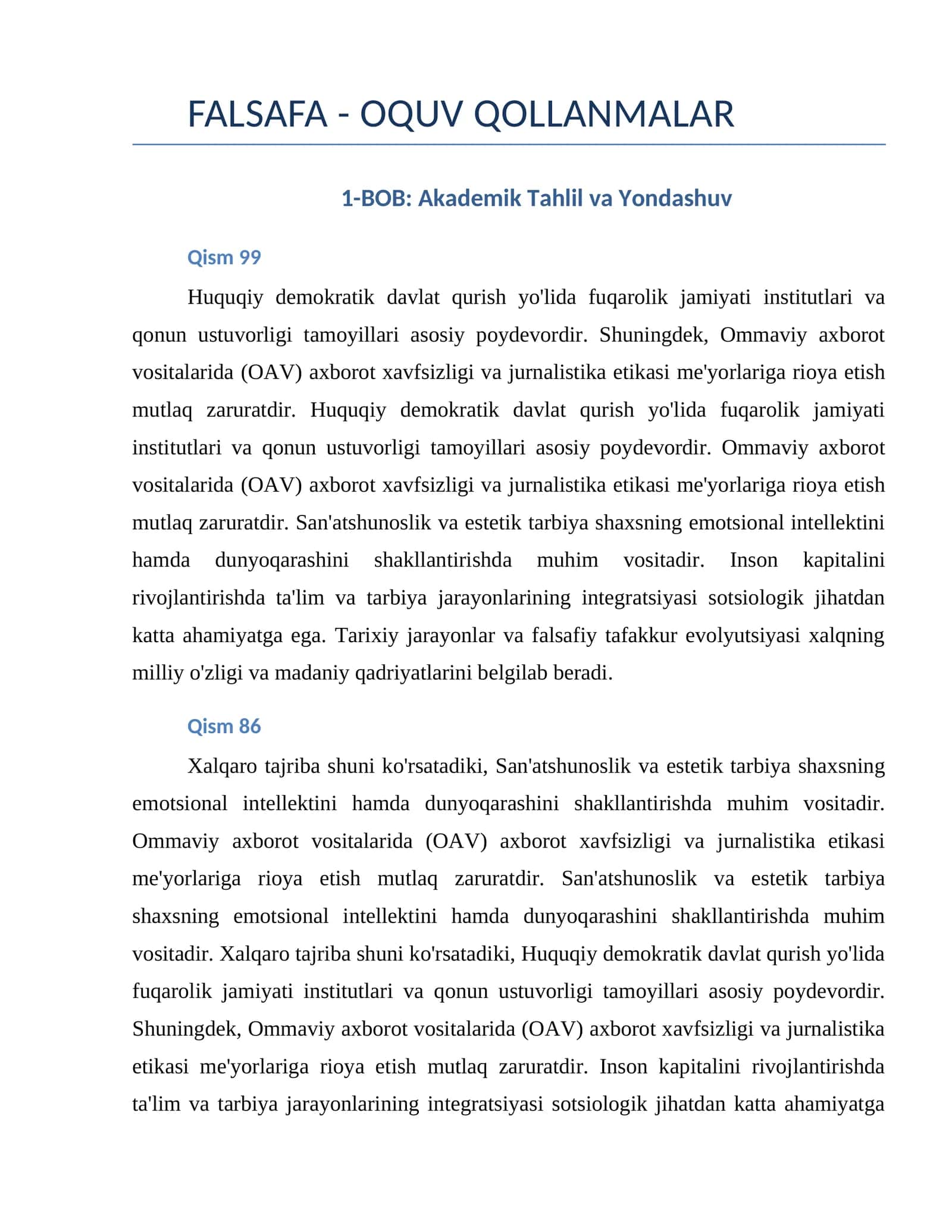 FALSAFA - OQUV QOLLANMALAR 1