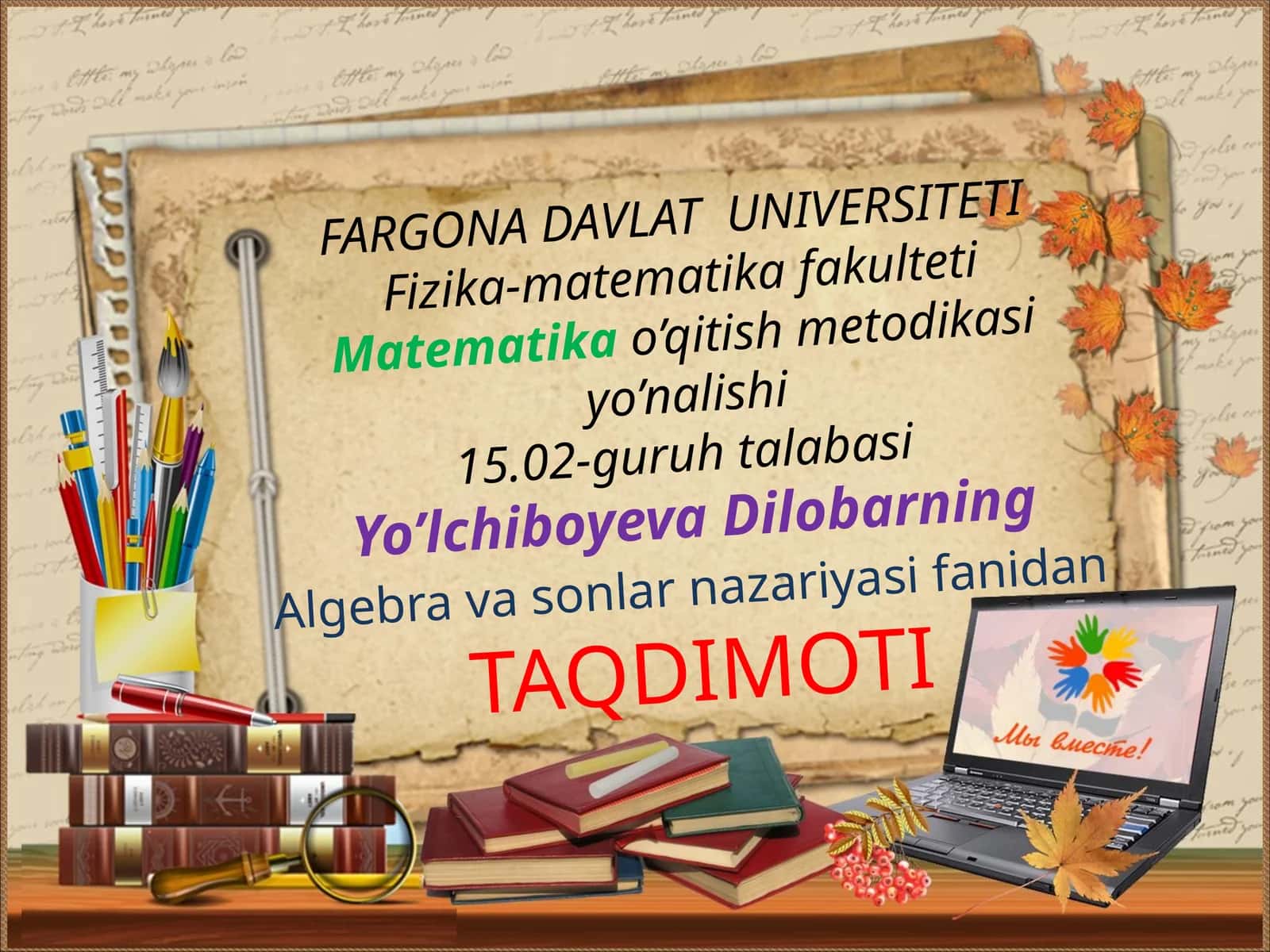 ALGEBRA VA ALGEBRAIK SISTEMALAR 1