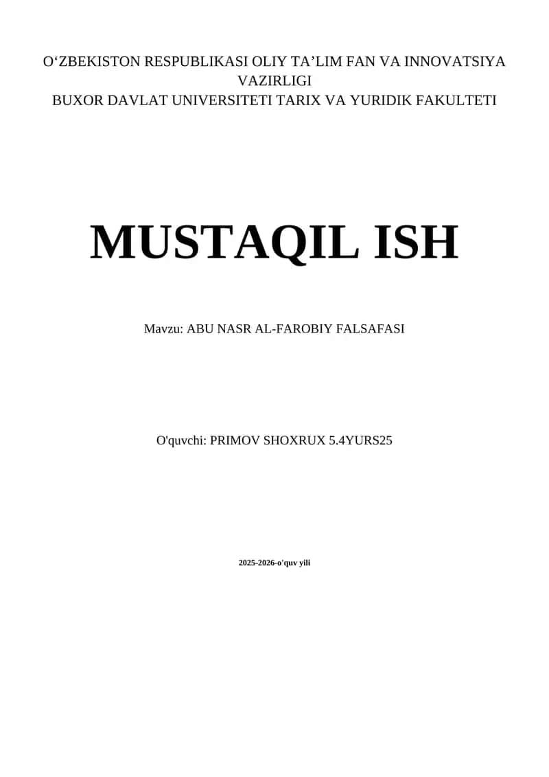 ABU NASR AL-FAROBIY FALSAFASI 1