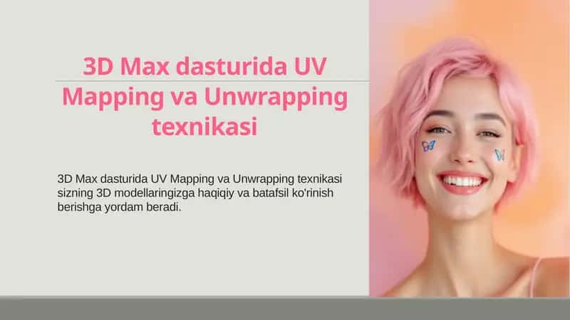 3D Max dasturida UV Mapping va Unwrapping texnikasi 1