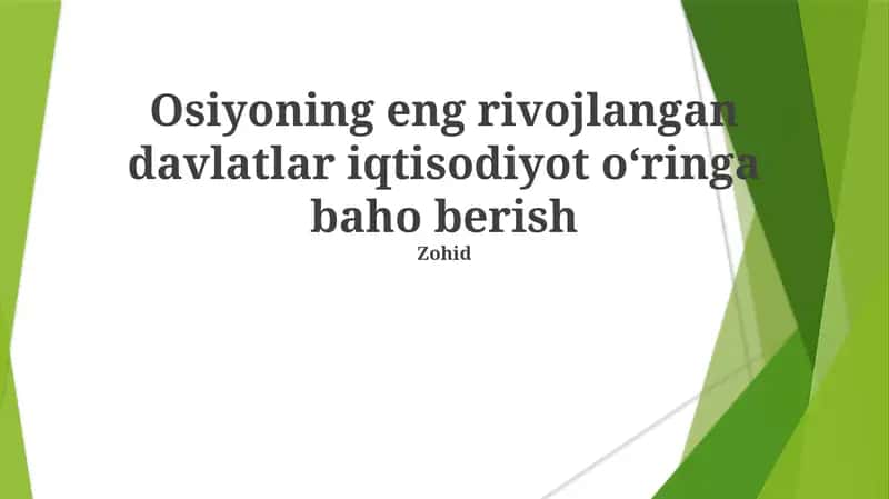 Iqtisodiy Ko'rsatkichlar va O'lchovlar 1