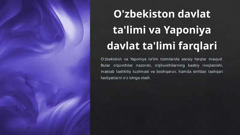 O'zbekiston davlat ta'limi va Yaponiya davlat ta'limi farqlari 1