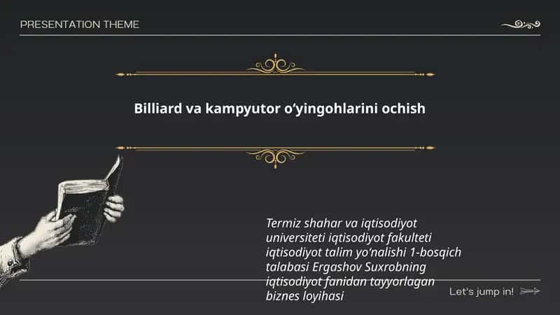 Billiard va kampyutor oʻyingohlarini ochish 1
