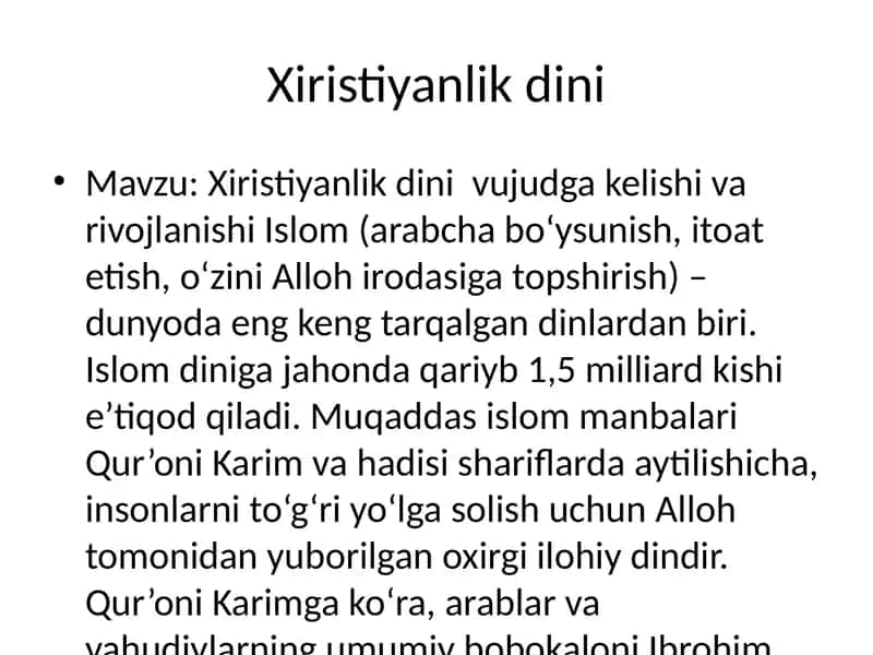 Xiristiyanlik dini 1