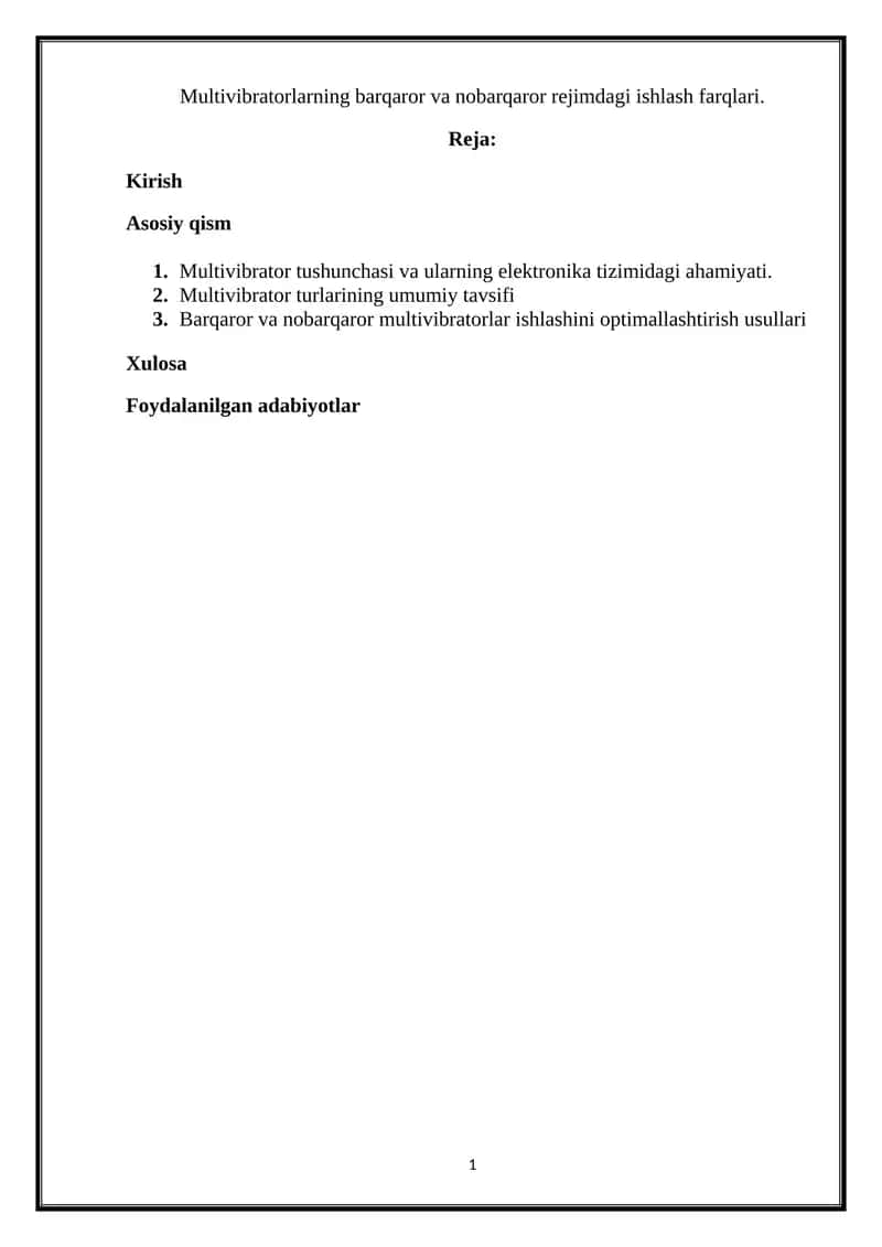 Multivibratorlar 1