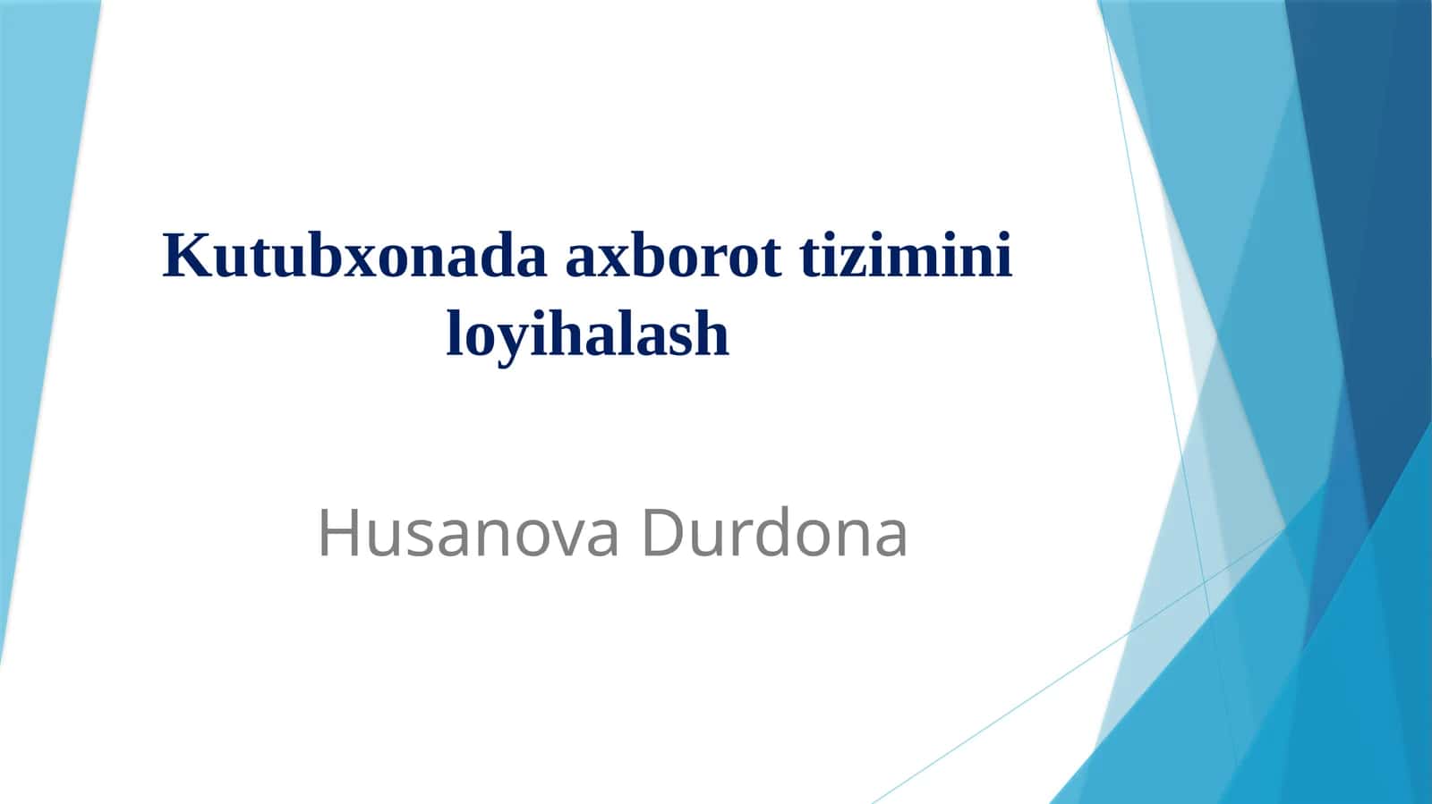 Kutubxonada axborot tizimini loyihalash 1