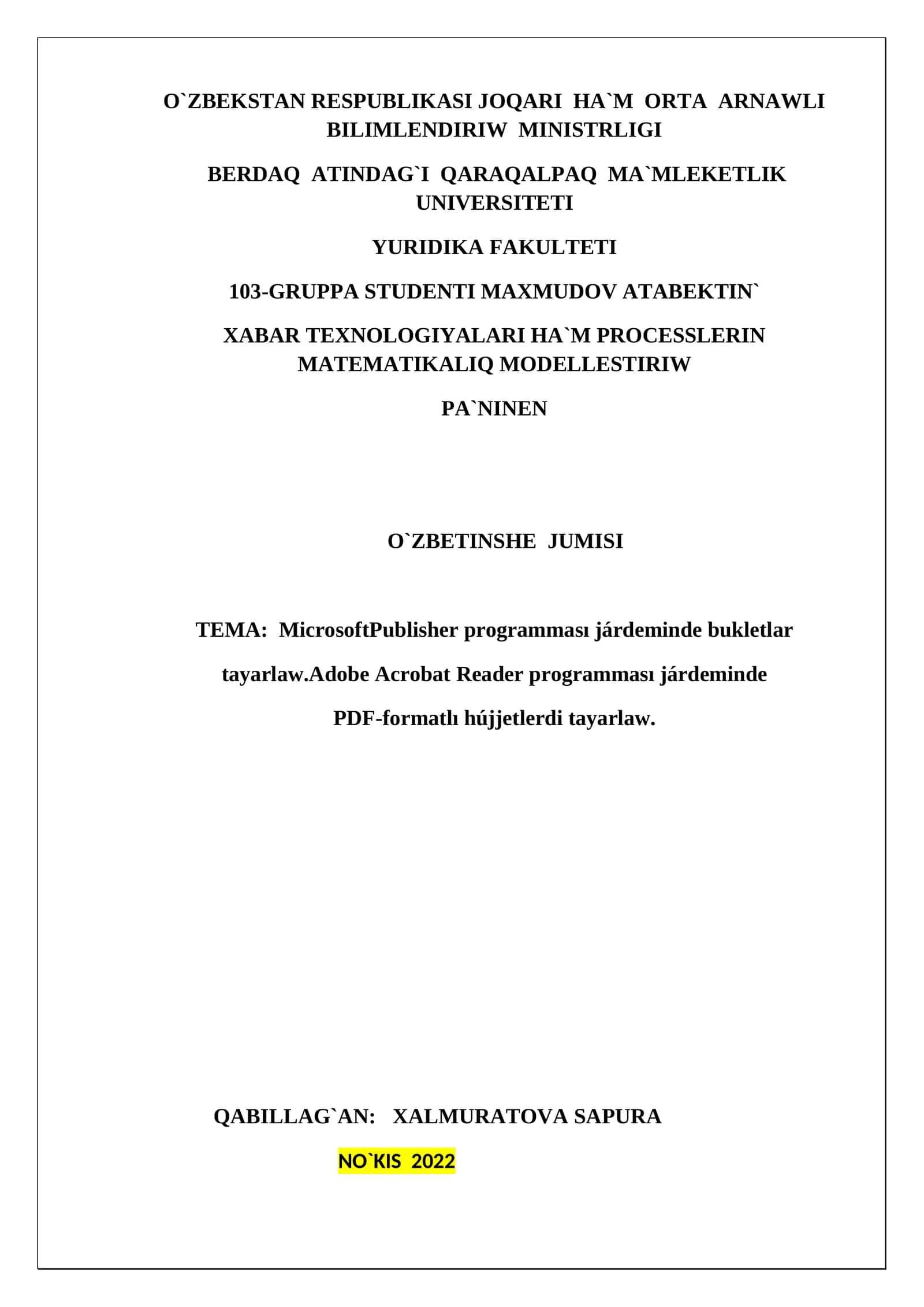 Microsoft Publisher programmasi járdeminde bukletlar 1