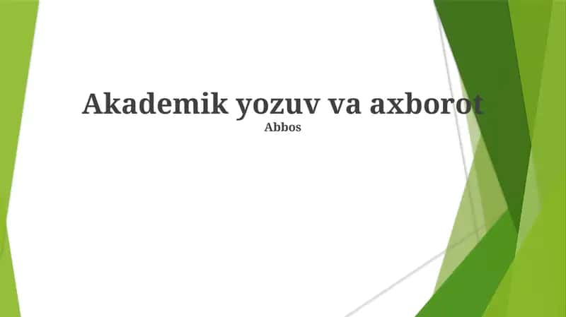Akademik yozuv va axborot 1