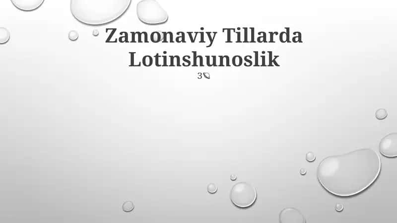 Zamonaviy Tillarda Lotinshunoslik 1