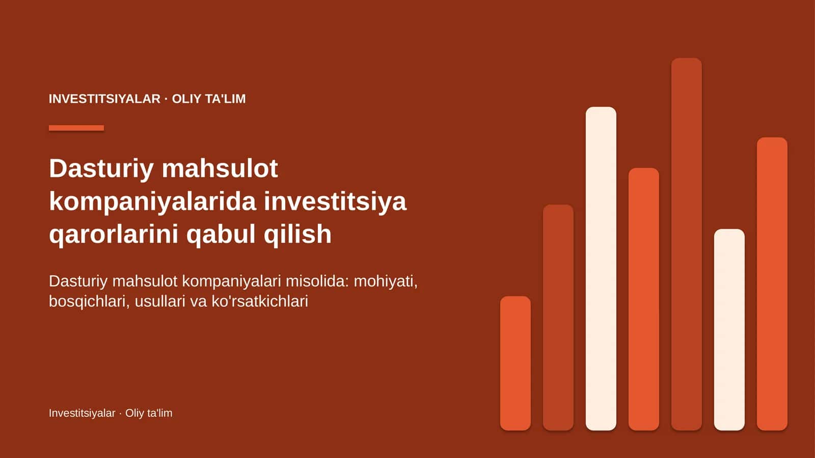 Dasturiy mahsulot kompaniyalarida investitsiya qarorlarini qabul qilish 1