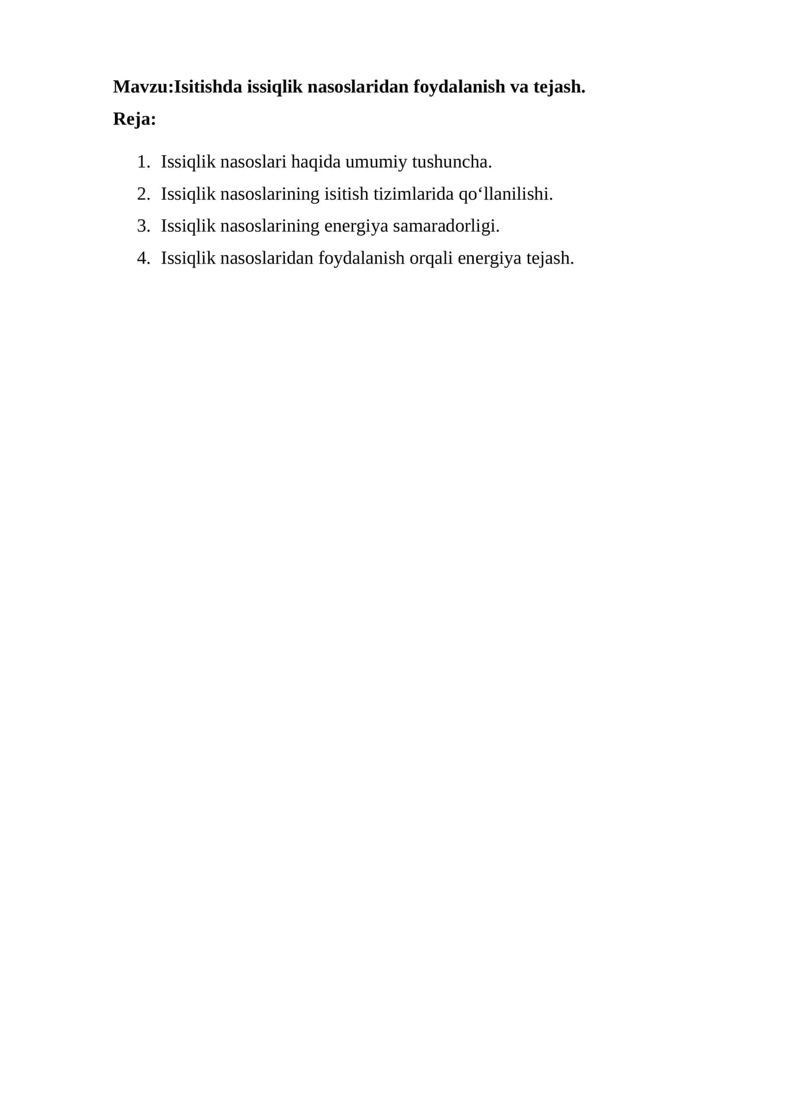 Issiqlik nasoslari 1