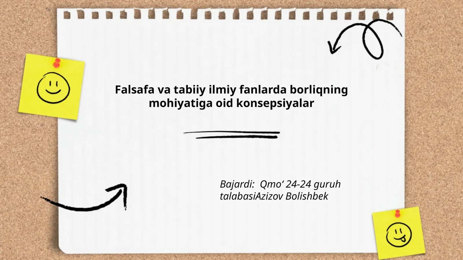 Falsafa va tabiiy ilmiy fanlarda borliqning mohiyatiga oid konsepsiyalar 1
