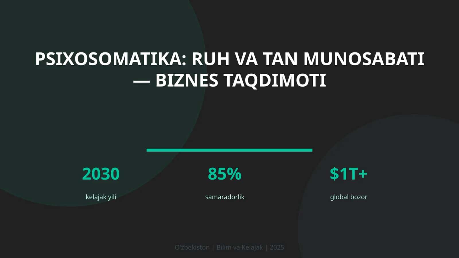 Psixosomatika: ruh va tan munosabati — biznes taqdimoti 1