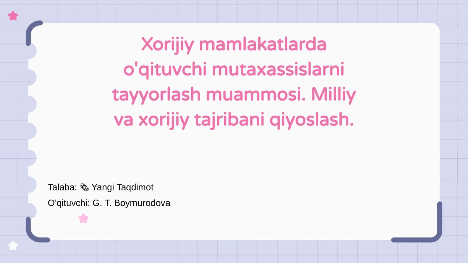 Xorijiy mamlakatlarda o'qituvchi tayyorlash muammosi 1