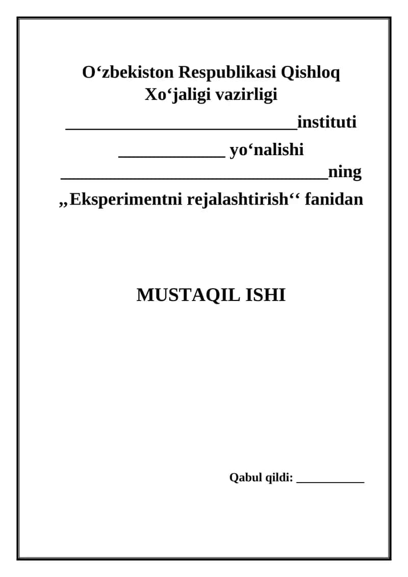 Eksperimentlar natijalarini statistik tahlil qilish 1