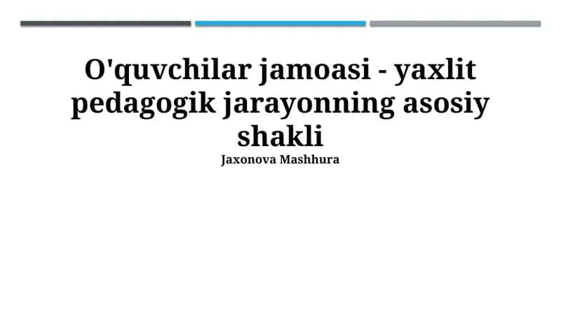 Talabalar jamoasi 1