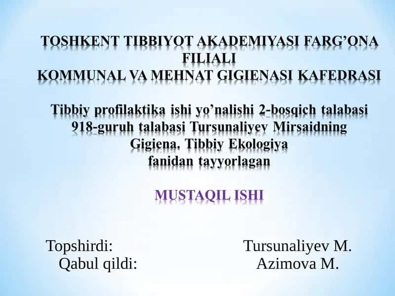 Havoning fisik xossalari 1