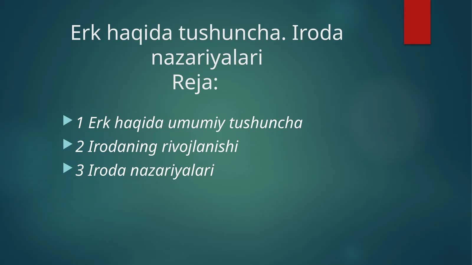 Iroda nazariyalari 1