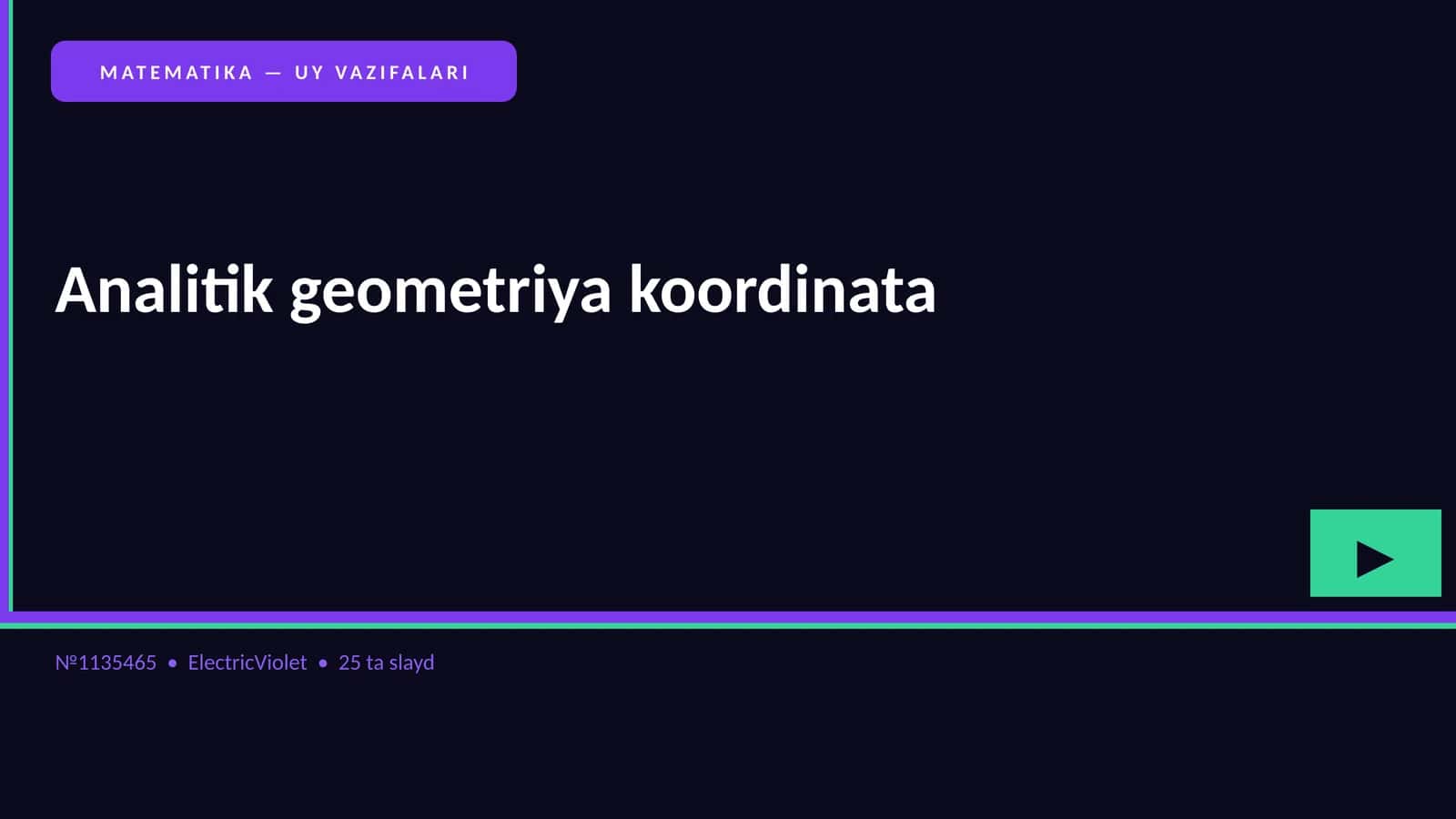 MATEMATIKA — UY VAZIFALARI 1
