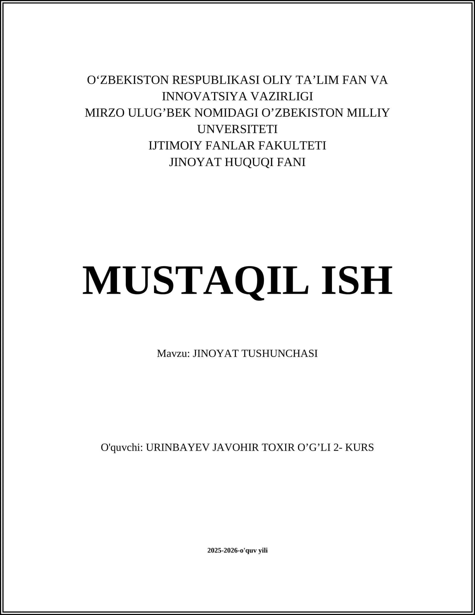 JINOYAT TUSHUNCHASI 1