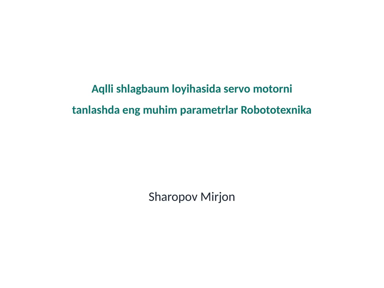Aqlli Shlagbaum loyihasi servo motori 1