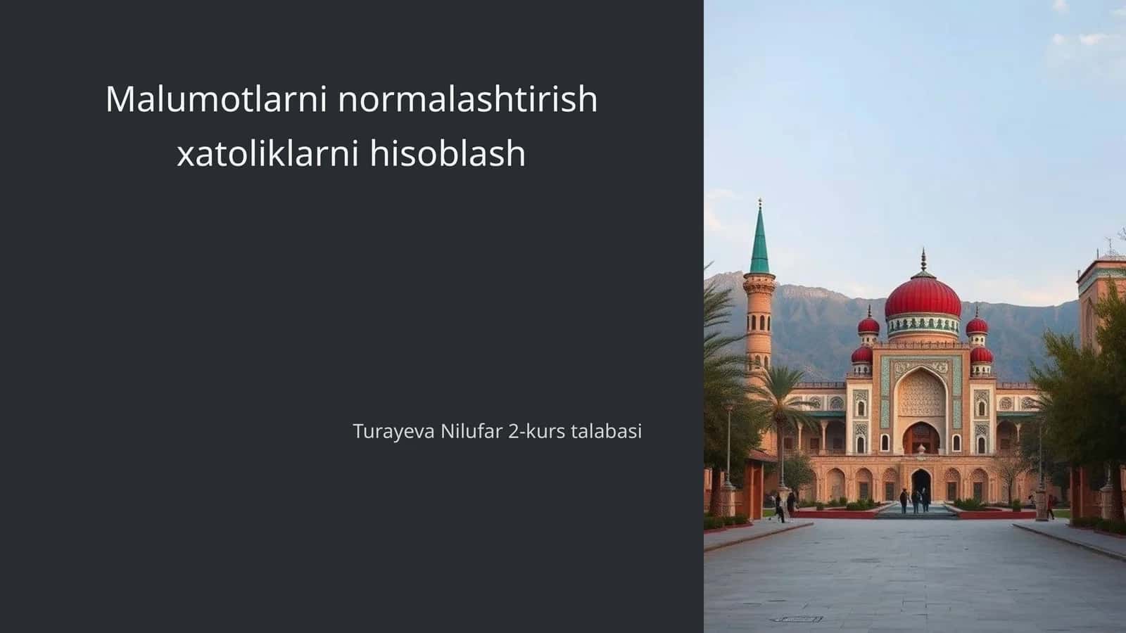 Xatoliklarni hisoblash 1