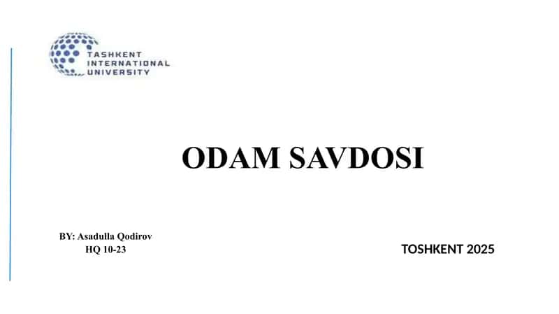 Odam savdosi 1