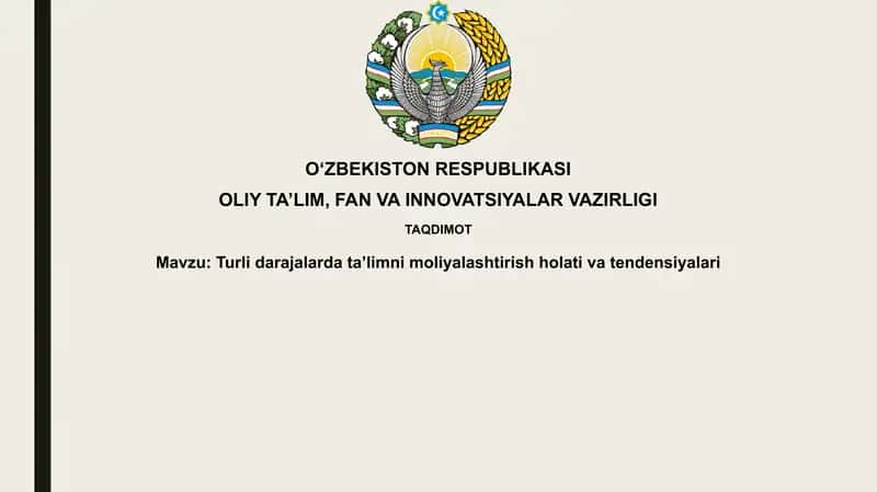 Ta'limni moliyalashtirish holat va tendensiyalari 1
