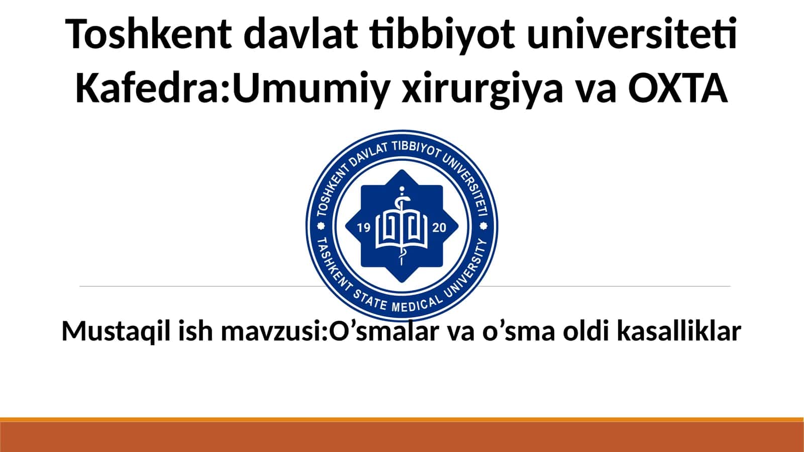 O'sma oldi kasalliklari va o'smalar 1