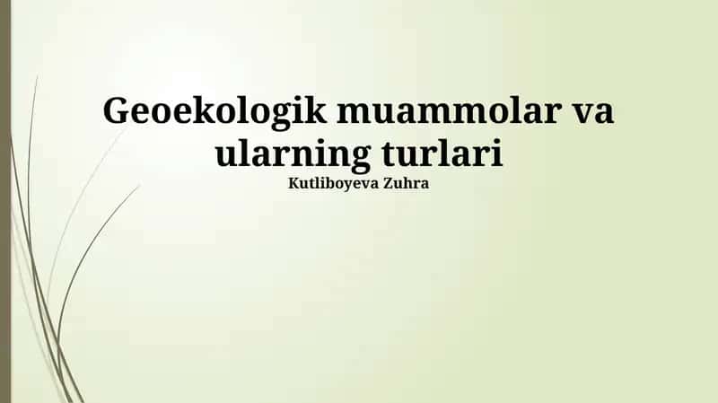 Tabiiy ofatlar va ularning oqibatlari 1