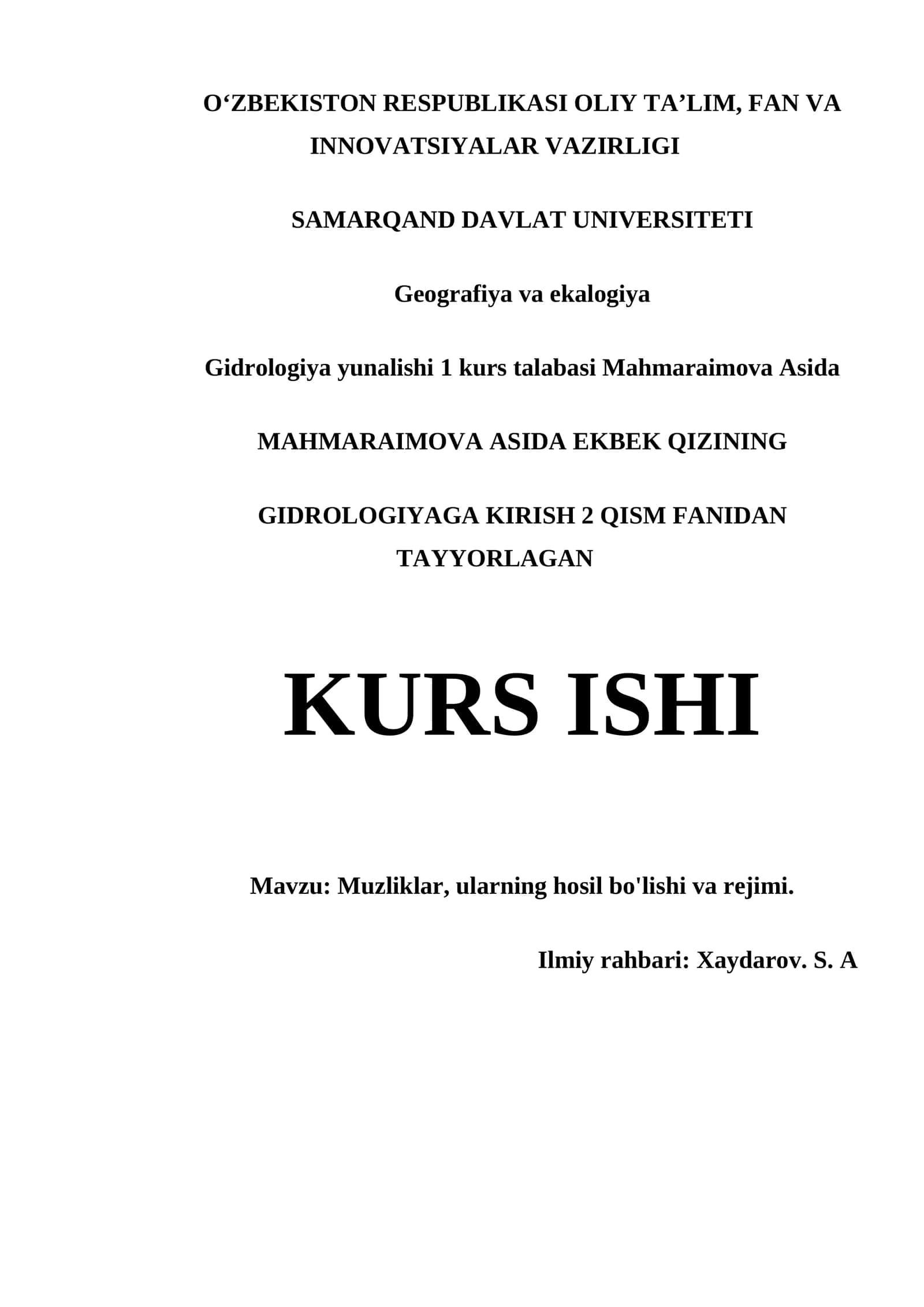 GIDROLOGIYAGA KIRISH 2 QISM 1