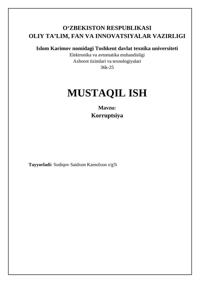 Korruptsiya 1