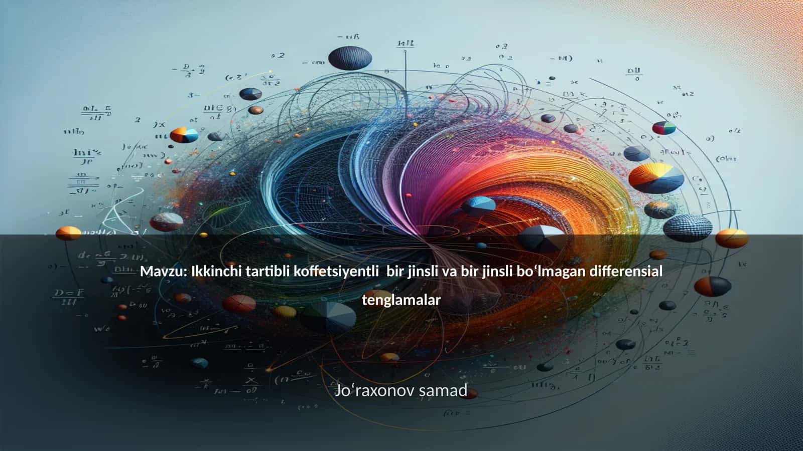 Ikkinchi tartibli koffetsiyentli differensial tenglamalar 1