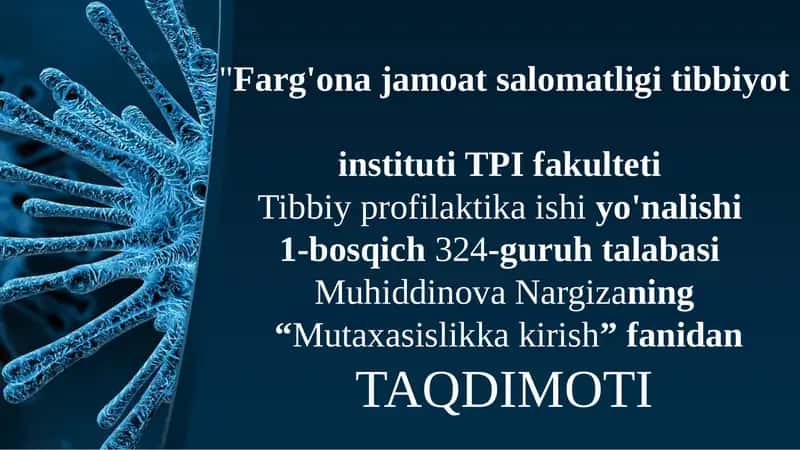 Gigiyena sohasida davlat vame'yoriy hujjatlar bilan tanishish 1