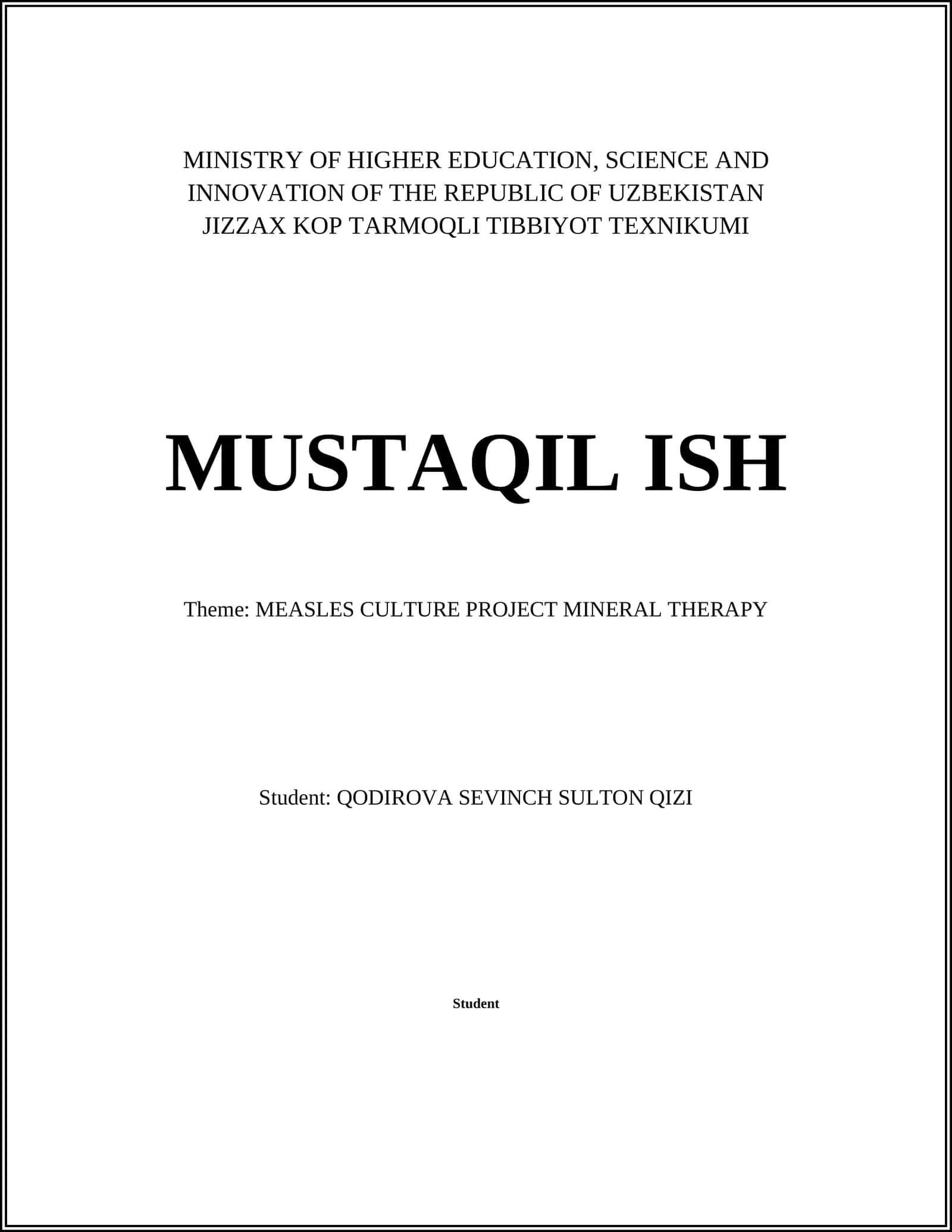 MEASLES CULTURE PROJECT MINERAL THERAPY 1