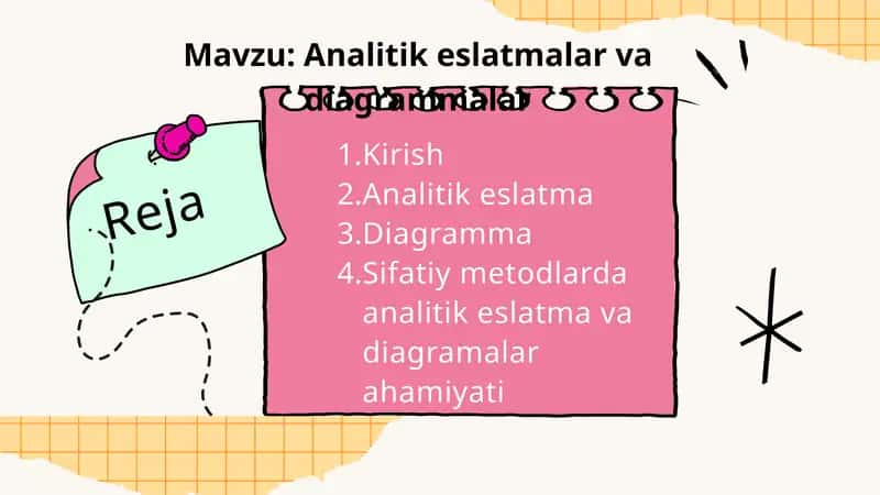 Analitik eslatmalar va diagrammalar 1