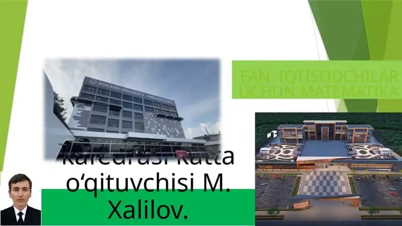 IQTISODCHILAR UCHUN MATEMATIKA 1