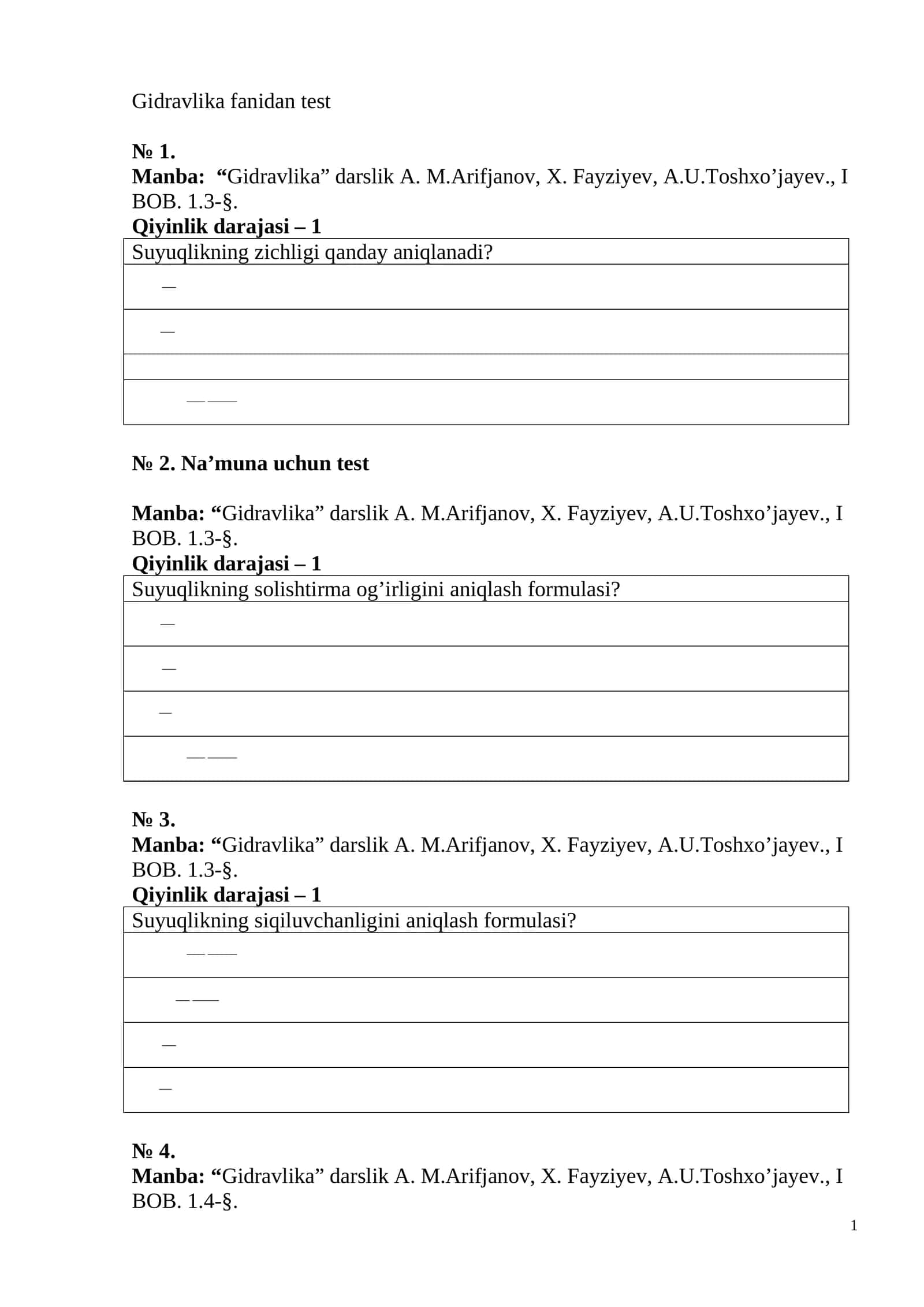 Gidravlika fanidan test 1