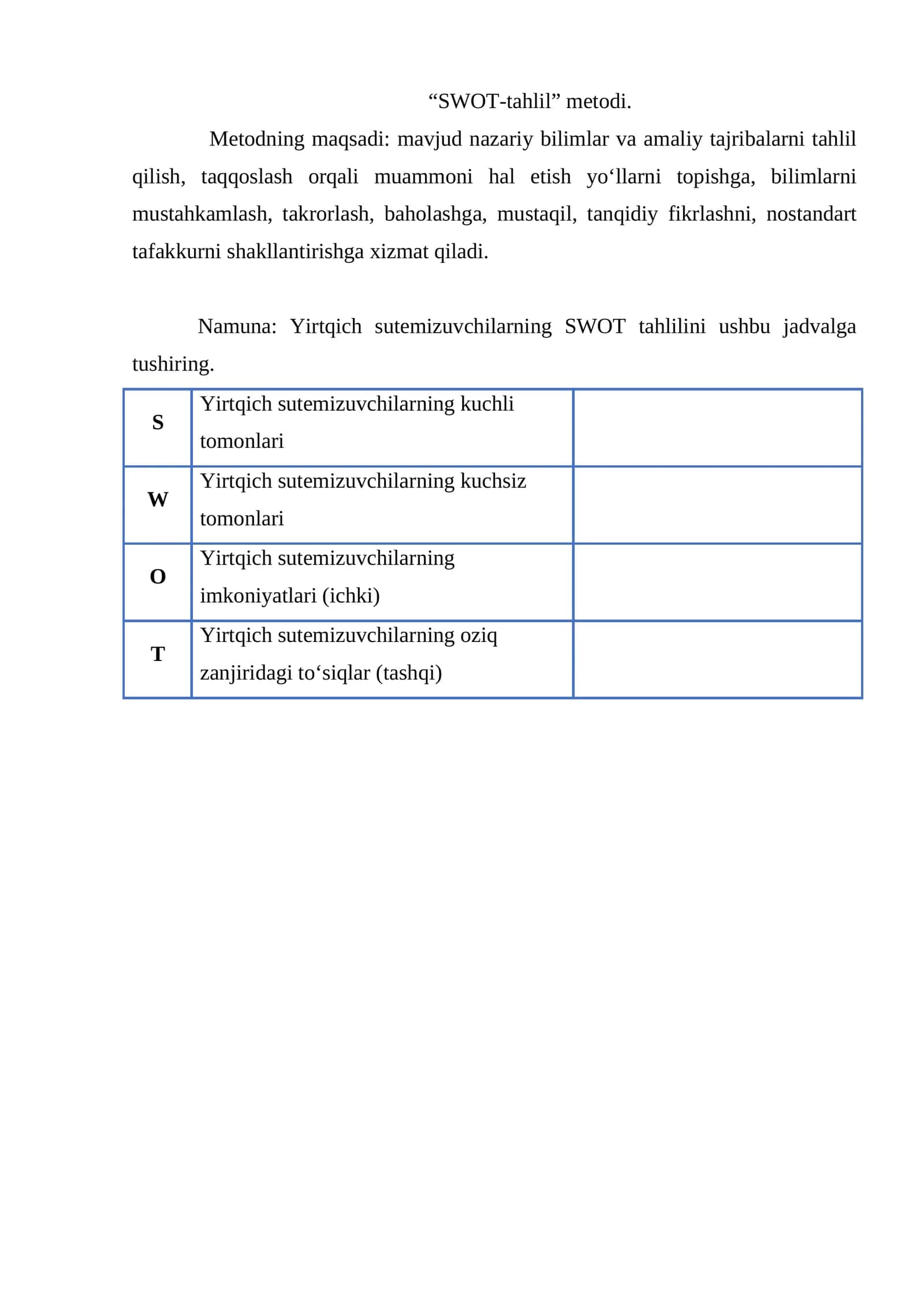 SWOT-tahlil metodi 1